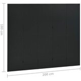  Sobne pregrade s 5 panela 2 kom crne 200 x 180 cm čelične | shoptok.hr
