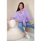Kesi Włoski Cotton muslin shirt oversize violet Cijene