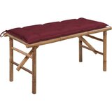  Sklopiva vrtna klupa s jastukom 118 cm od bambusa | shoptok.hr
