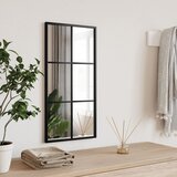 vidaXL Zidno ogledalo crno 30 x 60 cm pravokutno željezno Cijene