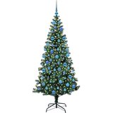 vidaXL Umjetno predsvijetljeno božićno drvce Zelena 180 cm PVC | shoptok.hr