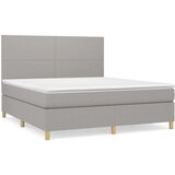  Box spring postelja z vzmetnico svetlo siva 160x200 cm žamet, (20790624) | Shoptok.si