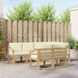  Set vanjskih sofa 7 kom. Bijela i krem Poliester Smeđa 245 x 126,5 x 73 cm | shoptok.hr