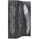  Sklopiva sobna pregrada s uzorkom pera 120 x 170 cm crno-bijela | shoptok.hr