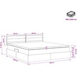  LED krevet za pohranu s madracem Tamnosiva 160 x 200 cm Tkanina | shoptok.hr