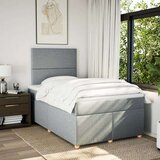 vidaXL Box spring postelja z vzmetnico svetlo siva 120x200 cm blago, (21309755) | Shoptok.si