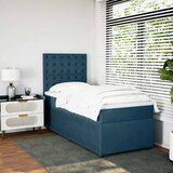 Box spring krevet s madracem tamnoplavi 90x190 cm baršunasti | shoptok.hr