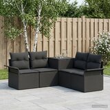  Set sofe 5 kom. Crna Poli Rattan i čelik | shoptok.hr
