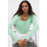 Trendyol Mint Crop Square Collar Knitwear Cardigan | shoptok.hr