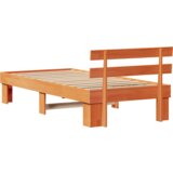  Krevetni okvir s uzglavljem u boji voska 80x200 cm od čvrstog borovog drveta | shoptok.hr