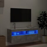 TV ormarić s LED svjetlima siva boja betona 100x30x40 cm | shoptok.hr