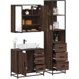 vidaXL 3-dijelni set kupaonskog namještaja boja smeđeg hrasta drveni | shoptok.hr