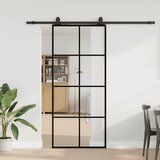  Klizna vrata s priborom crna 90 x 205 cm od ESG stakla | Eponuda.com