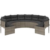  Vrtna sofa s jastucima okrugla sivi od poliratana | shoptok.hr