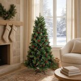  Umjetno božićno drvce s nogom 150 cm PVC i metal Zelena - 150 cm bez LED svjetala | shoptok.hr