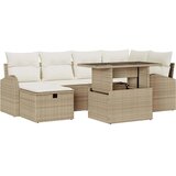  Sjedeća garnitura za vrt 7 kom. Bež poliratan 234 x 124 x 85 cm | shoptok.hr