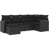  The Living Store Vrtna sedežna garnitura 6-delna z blazinami črna poli ratan - Vrtna Sedežna Garniture, (21460974) | Shoptok.si