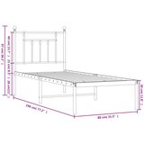 vidaXL Metalni okvir za krevet s uzglavljem crni 75x190 cm | shoptok.hr