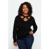 Trendyol Curve Black Window/Cut Out Detailed Knitwear Sweater Cene