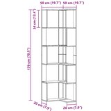  Kutni regal z knjige 5 razine artisian hrast 50x50x179cm drveni | shoptok.hr