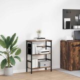 vidaXL Knjižna polica Dimljeni oreh 60 x 29,5 x 81 cm Konstruiran les | Shoptok.si