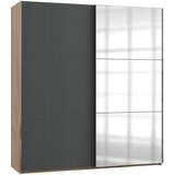 MID.YOU omara z drsnimi vrati, barve grafita, barve hrasta | Shoptok.si