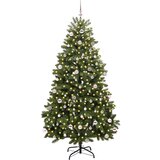 vidaXL Umjetno božićno drvce S LED lampica Zelena 240 cm PVC i metal | shoptok.hr