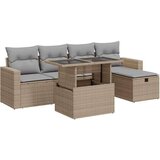 vidaXL 6-dijelni set vrtnih sofa s jastucima bež od poliratana | shoptok.hr