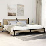 vidaXL Kovinski posteljni okvir brez vzmetnice sonoma hrast 200x200 cm | Shoptok.si