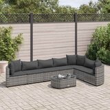 Maison Chic Seti vrtnega pohištva - Vrtna garnitura - Vrtni pohištvo set 8-delna z blazinami siv poli ratan, (21799163) | Shoptok.si