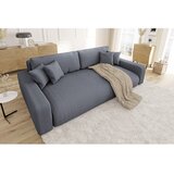 Ropez Temno siva raztegljiva/s prostorom za shranjevanje sedežna garnitura iz rebrastega žameta 234 cm Sara – | Shoptok.si