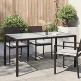  Vrtni stol 150x90x75 cm od kaljenog stakla i poliratana smeđi | shoptok.hr