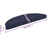  Prostirke za stepenice samoljepljive 15 kom 56x17x3 cm plave poluokrugle | shoptok.hr