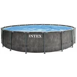 Intex set bazen s priborom frame pool (ø x v: 457 x 122 cm, 16,8 m³, sive boje)