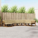  Set vanjskih sofa 8 kom. Prirodna i bež Čvrsto drvo akacije | shoptok.hr
