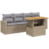 The Living Store Vrtna sedežna garnitura 5-delna z blazinami bež poli ratan - Vrtna Sedežna Garniture, (21461588) | Shoptok.si