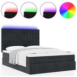vidaXL Otomanski posteljni okvir z vzmetnicami črn 140x190cm žamet | Shoptok.si