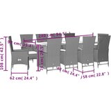 vidaXL 11-dijelni vrtni blagovaonski set od poliratana s jastucima bež | shoptok.hr