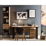 MID.YOU Pisarniški Regal Serie 2000, Barva Hrasta, Črna | Shoptok.si