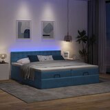 vidaXL Otomanski posteljni okvir z vzmetnicami moder 200x200cm žamet Cene