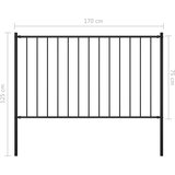vidaXL Ograjni panel s stebrički premazano jeklo 1,7x0,75 m črn | Shoptok.si