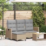 vidaXL Vrtna sofa za ležanje jastucima u obliku slova L, bež poliratan | shoptok.hr