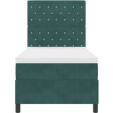 vidaXL Box Spring Krevet s Madracem Tamnozelena 100x200 cm Baršun | shoptok.hr