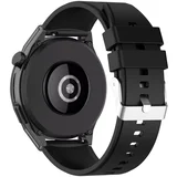 Paš?ek za Huawei Watch GT Runner, oja?an silikon s srebrno zaponko - ?rn, (5000039284)