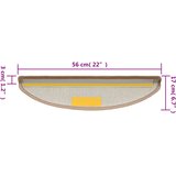  Prostirke za stepenice 15 kom 56x17x3 cm svijetlosmeđe poluokrugle | shoptok.hr