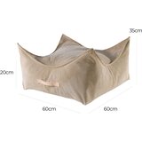 MeowBaby Kvadrat otroška pufa, Velur, Pesek, (21333521) | Shoptok.si
