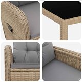 Vanjski set za objedovanje 7 pcs Bež i svijetlo siva | shoptok.hr