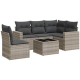Maison Chic Seti vrtnega pohištva - Vrtna garnitura - Vrtni pohištvo set 6-delna z blazinami siv poli ratan, (21808407) | Shoptok.si