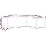 vidaXL Prevleka za pohištvo L oblike 2 kosa 18 obročkov 285x220x80 cm | Shoptok.si