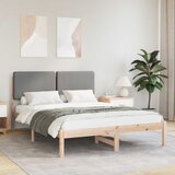 vidaXL Posteljni okvir z oblazinjenim vzglavjem Svetlo siva | Shoptok.si